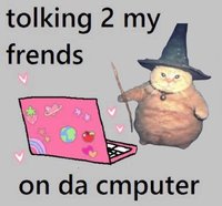 tolking 2 my frends on da cmputer
