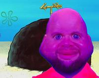 J.D. Vance babyface meme edited as Patrick Star from SpongeBob SquarePants.