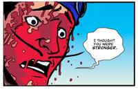 I Thought You Were Stronger meme in which Invincible is edited as Sportacus from _LazyTown_. The meme was posted as a part of the Sportacus vs. Homelander debate