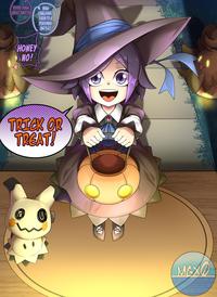 xx YOURE DOING GREAT SWEETY! NOW CHALLENGE THEM TO A POKEMON BATTLE! HONEY NO! TRICK OR TREAT! MGX