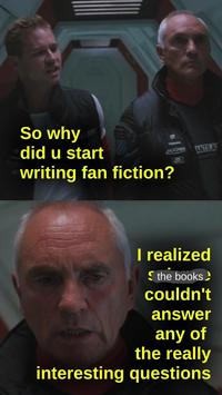 So why did u start TOSHIBA HUGHES ANTILAS writing fan fiction? I realized the books couldn't answer any of the really interesting questions