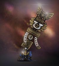 A Warhammer 40000 fan art based on the Humongous Sword Guy image