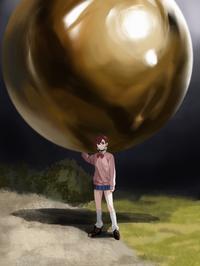 A Dandadan fan art based on the Humongous Sword Guy image