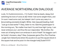 Average Northernlion dialogue Tumblr post