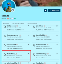 A screenshot of the "Discord":https://knowyourmeme.com/memes/sites/discord--2 user harkits who's the alleged admin of all the accounts posting "Stake ads":https://knowyourmeme.com/memes/stake-ads-on-twitter-x on "Twitter / X":https://knowyourmeme.com/memes/sites/twitter-x which watermark the gambling website's logo on other people's memes.
