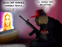 A meme about RadFem Hitler allegedly inspiring the "Wisconsin Abundant Life Christian School shooter":https://knowyourmeme.com/memes/events/2024-wisconsin-school-shooting, using the "I'll Handle Them Mr. President":https://knowyourmeme.com/memes/ill-handle-them-mr-president template.