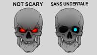 An Undertale meme based on the Not Scary / Scary Skull meme format