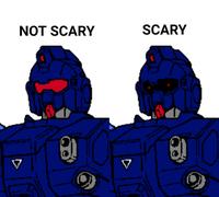 A meme based on the Not Scary / Scary Skull meme format