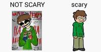 An Eddsworld meme based on the Not Scary / Scary Skull meme format