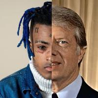 A meme about the death of former "U.S.":https://knowyourmeme.com/memes/cultures/united-states-of-america President Jimmy Carter, using the "XXXTentacion Half-Face Mashup":https://knowyourmeme.com/memes/xxxtentacion-half-face-mashup format.