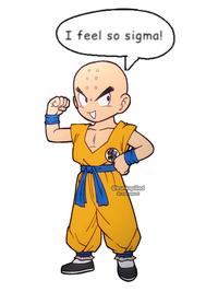 A Krillin version of the I Feel So Sigma meme.
