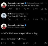 A "Twitter / X":https://knowyourmeme.com/memes/sites/twitter-x thread in which an Osamason fan account thinks that "ts" means "these" or "this" and doubles down on the "AAVE":https://knowyourmeme.com/memes/cultures/aave-african-american-vernacular-english misuse.