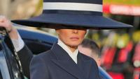 A photosphop of Melania Trump in which her hat is comically large.