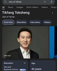 Matching CEO Names meme spreading misinformation that TikTok's CEO is Tikfang Toksheng