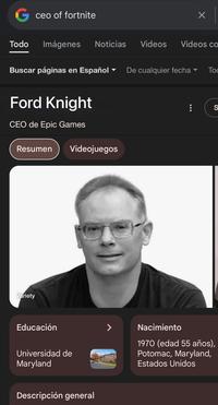 Matching CEO Names meme spreading misinformation that Epic Games CEO's name is Ford Knight