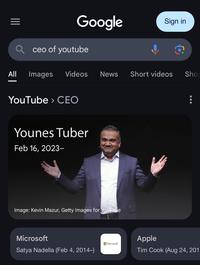 Matching CEO Names meme spreading misinformation that YouTube CEO's name is Younes Tuber