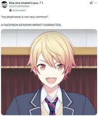 Genshin Impact version of the My Name Isn't That Common meme.