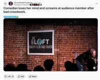 "Natalie Cuomo's Crowdwork Crashout" clip was universally criticized by viewers on X, who called her response a "crashout":https://knowyourmeme.com/memes/crashout-crash-out, and criticized the comedian's inability to crush off an awkward heckler interaction. The "viral video":https://knowyourmeme.com/memes/viral-videos shows comedian Natalie Cuomo shouting down a heckler at a comedy show she was performing at. After the heckler says, "I can roast you too," Natalie Cuomo pauses her set to berate him, telling him "it is such a hard time in this world right now," "you're putting negative energy out there," and "it's the last show of my weekend," while repeatedly saying "look me in the eye."