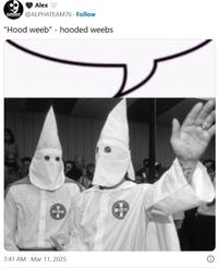 7:41 AM Mar 11, 2025 XOX XOX Alex www.@ALPHATEAM76. Follow "Hood weeb" - hooded weebs KON