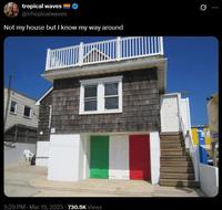 A photo of the Jersey Shore house. The meme reads, "Not my house but I know my way around."