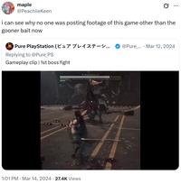 maple @PeachiieKeen ... i can see why no one was posting footage of this game other than the gooner bait now Pure PlayStation (ピュアプレイステーシ... Replying to @Pure_PS Gameplay clip | 1st boss fight . @Pure_... Mar 12, 2024 . 1:01 PM · Mar 14, 2024 27.4K Views Abaddor