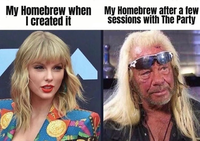 My Homebrew when I created it My Homebrew after a few sessions with The Party