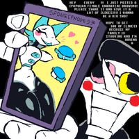 HEY EVERY !!! I JUST POSTED A [POPULAR FEMALE CHARATER] DRAWING! PLEASE SHARE IT AND GIVE IT A LOT OF CLIKES]!!!! I WANNA BE A BIG SHOT SPONGEPHONE 97 HOPE TO GET 18K OF CLIKES] BECAUSE MY FAMILY IS STARVING AND I'M HAVING A