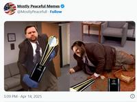 Mostly Peaceful Memes ✔ @MostlyPeacefull. Follow Mostly.Peaceful.Memes 5:09 PM Apr 14, 2025 O