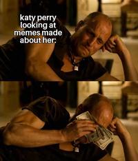 katy perry looking at memes made about her: