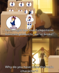 HAIRCARE MC's HAIRCARE You bought too much expensive haircare products, we're broke! Why do you have to be the main character?!