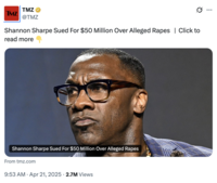 TMZ broke the news that ESPN commentator Shannon Sharpe was being sued for $50 million by an anonymous woman who accused him of being sexually violent against her. Sharpe has since denied all claims and has filed a counter lawsuit against his accuser. 