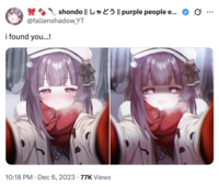 A viral "tweet":https://knowyourmeme.com/memes/sites/twitter-x shared by "VTuber":https://knowyourmeme.com/memes/vtubers-virtual-influencers Fallenshadow in December 2023.