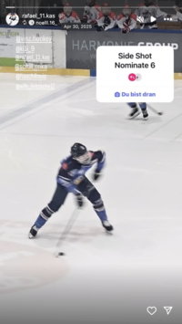 Instagram user @rafael_11.kas was one of many to post a story set to the "Side Shot Nominate 6" template. 