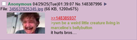 Anonymous 04/29/25(Tue)01:39:07 No.148387996 File: 345637825345.jpg (66 KB, 1200x675) >>148385937 >ywn be a weird little creature living in marceline's bellybutton it hurts bros....