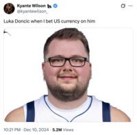 A "meme":https://knowyourmeme.com/memes/memes showing a fat Luka Doncic via a "photoshop":https://knowyourmeme.com/memes/sites/photoshop edit.
