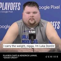 A "meme":https://knowyourmeme.com/memes/memes showing a fat Luka Doncic via a "photoshop":https://knowyourmeme.com/memes/sites/photoshop edit.