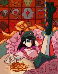 Ena Eating Kane in Bed and on the Phone with Legs Up