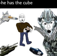 >he has the cube