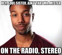 X user @awshuqs tweeted a version of the meme with an Impact Font caption that read, "Hey, soul sister, ain't that Mr. Mister on the radio, stereo," gathering over 90,000 likes in a day.