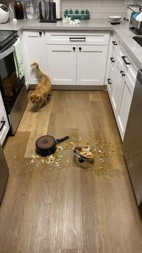 Pushing dinner off the stove