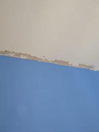 I put masking tape on the ceiling to protect the paint
