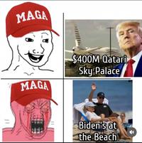 MAGA MAGA $400M Qatari Sky Palace -Biden's at the Beach