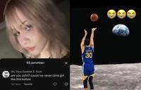 A "holy airball" meme. The meme shows a person trying to flirt with someone by using a John Cena pun followed by an image of a basketball player shotting at earth from the moon.