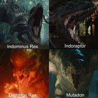 Indominus Rex Indoraptor Distortus Rex Mutadon ///