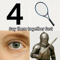 An engagement bait meme. The meme reads "four racket eye knight".