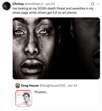 me looking at my 500th death threat and swastika in my straw page while others get full on art pieces