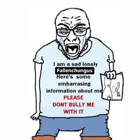 A "Soyjak":https://knowyourmeme.com/memes/soy-boy-face-soyjak depicting "Fallenchungus":https://knowyourmeme.com/memes/people/fallenchungus as the "Here's Some Embarrassing Information About Me":https://knowyourmeme.com/memes/heres-some-embarrassing-information-about-me guy.