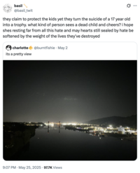 A "quote-tweet":https://knowyourmeme.com/memes/quote-retweets-qrts expressing outrage against right-wingers and conservatives for making transphobic jokes to the suicide of Charlotte Fosgate.