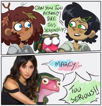 CAN YOU TWO ACTUALLY TAKE THIS SERIOUSLY? MARCY... Too ง SERIOUS!!