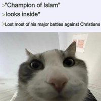 >"Champion of Islam" > looks inside* >Lost most of his major battles against Christians